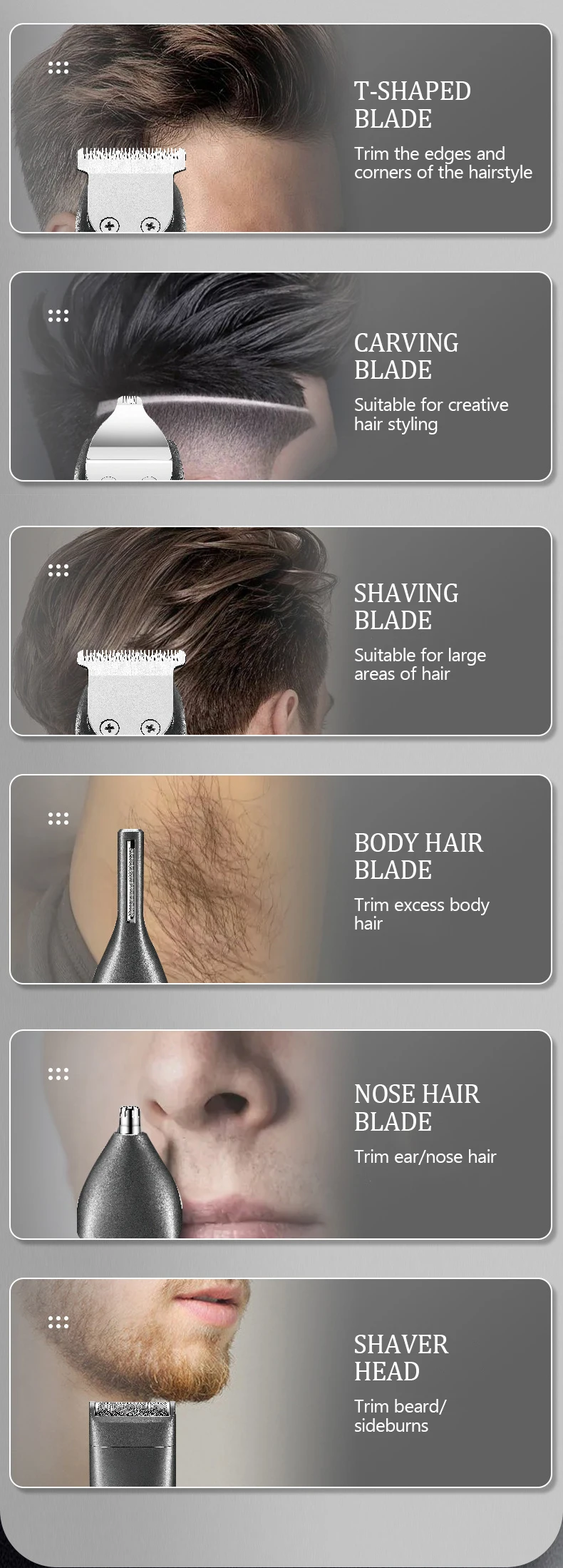 Description Picture 4 of itemKemei KM-1637 Personalized Hair Clipper Set Multi-function LCD Display Hair Clipper Beauty Set Hair Clipper Set