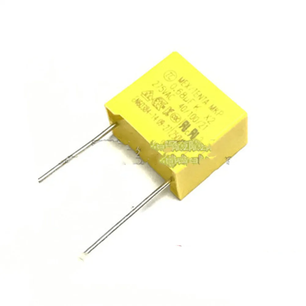 

10pcs 0.68uF 10pcs capacitor X2 capacitor 275VAC 680NF Pitch 22mm X2 Polypropylene film capacitor 0.68uF