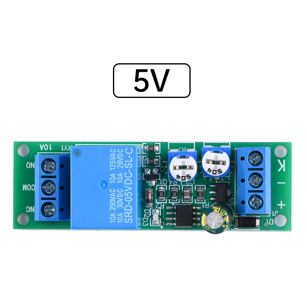 DC5V 12V 24V Verzögerung Ein/Aus Auslöser Doppelte Verzögerung mit Power Reverse Connection Schutzfunktion Einstellbares Relaismodul
