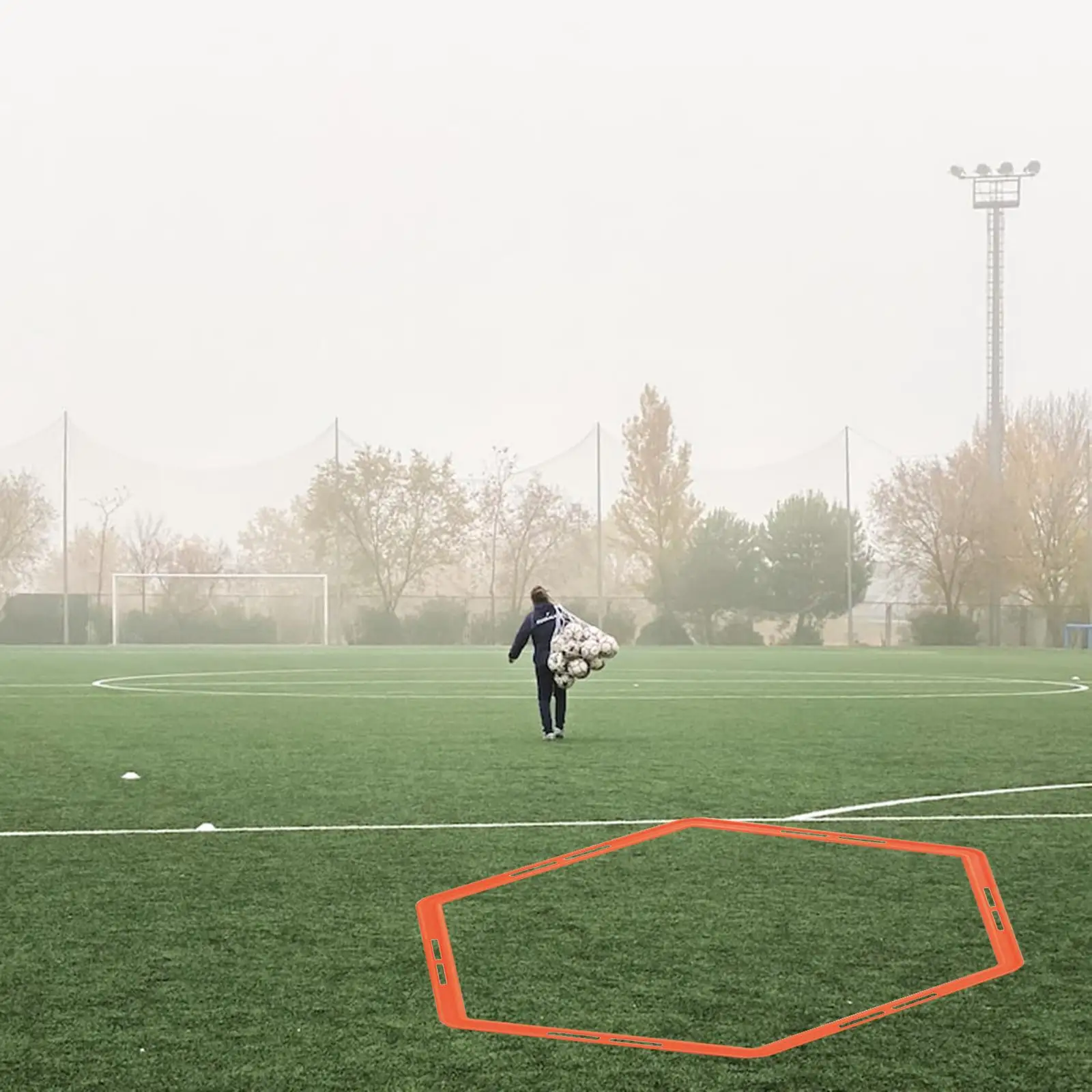 Anelli di agilità esagonali da 60cm scala di allenamento ostacoli di velocità esercizio per basket Rugby migliora l'equilibrio ritmo palestra Sport - immagine 2