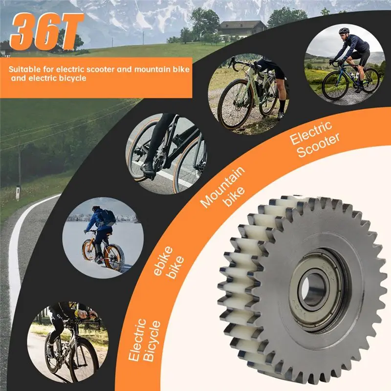 AEE6-3Pcs Bafang Mxus 허브 모터 용 500W 모터 용 서클립이있는 36T 기어 나일론 기어 내마모성 스틸 기어 액세서리