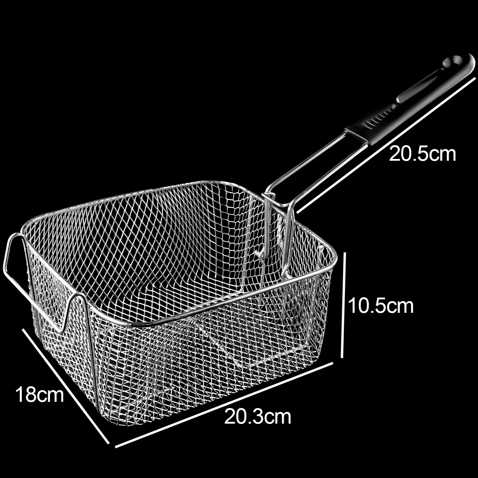 

Fried Sieve Fry Basket Strainer Stainless Steel 20.5 × 18.5 × 10.5cm Fried Frame Mini Fried Skewers Plastic Handle