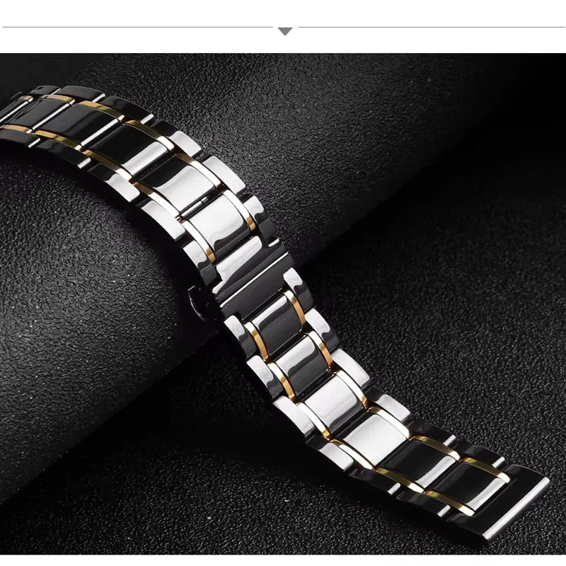 Ceramic Strap Metal Smartwatch Band with QuickFit Design - 22mm & 26mm Options