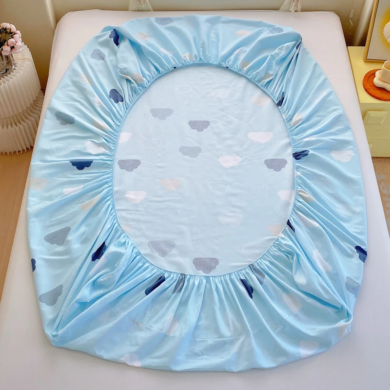 Elastic Fitted Sheet 100% Cotton Bed Cover Cute Print Bedsheet Queen Size Bed Linen Soft Mattress Covers (Pillowcase Need Order) 6