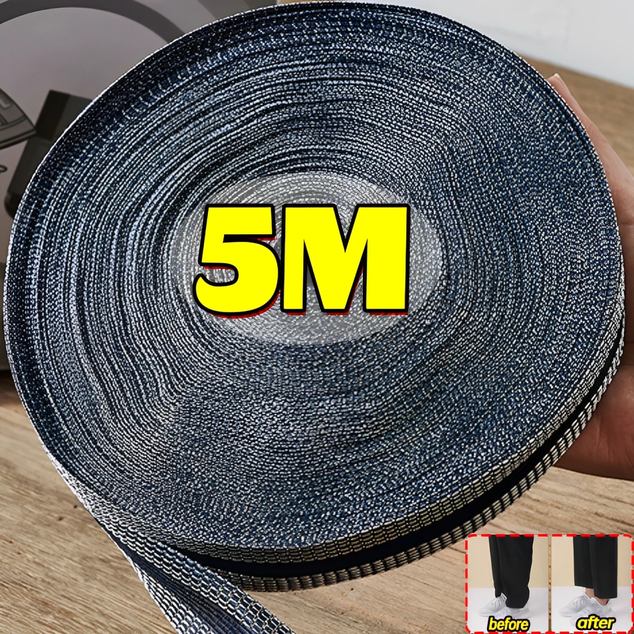 1-5M Self-Adhesive Pants Hem Paste Tape Trouser Edge Paste Iron-on Pant Shorten Repair Jean Hemming Tape For DIY Sewing Fabric