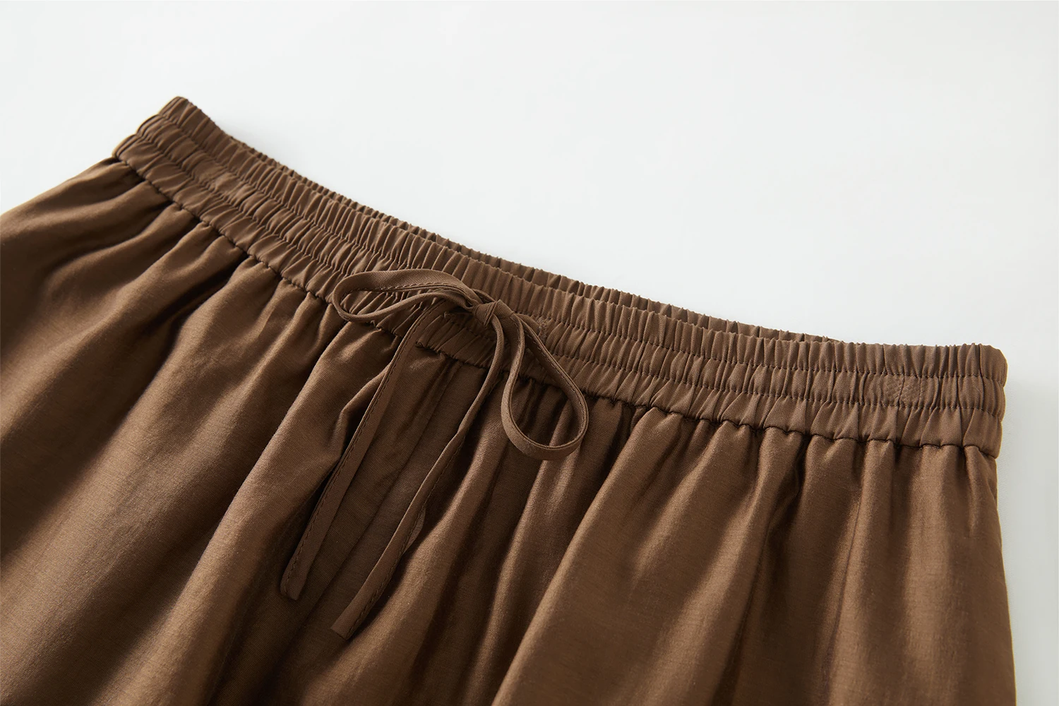 FSLE Lyocell Double-Layer Elastic Waist Women's Casual Shorts Summer 2025 New Arrival Commute Pants 25FS12542