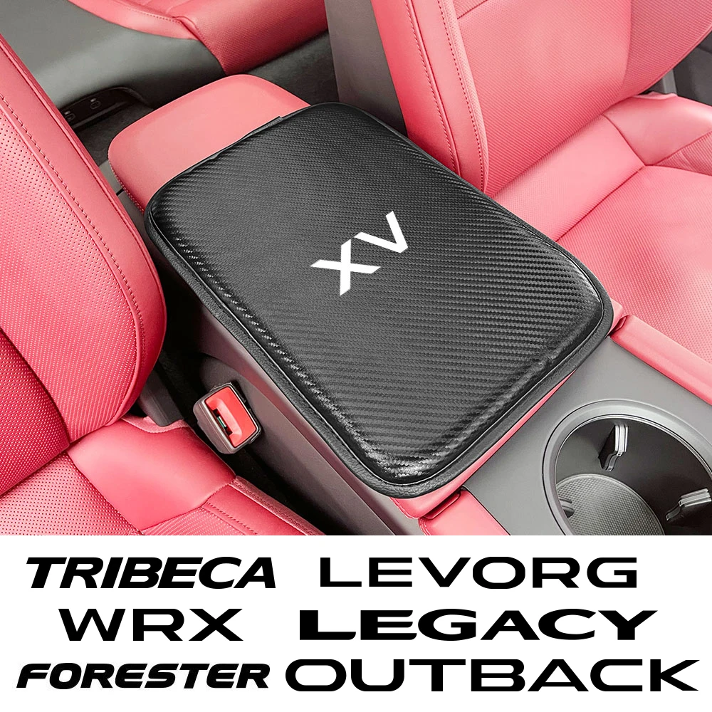 Car Armrest Cover Cushion Auto Accessories For Subaru Forester XV Outback Legacy WRX Tribeca Levorg BRZ Crosstrek Exiga Ascent car armrest cover