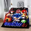 The SS-Sonic Cartoon Priend Blanket Soft Warm Throw Bedroom Decor Napping Couch Sofa Bed Chair Cover for Boys Girls 2