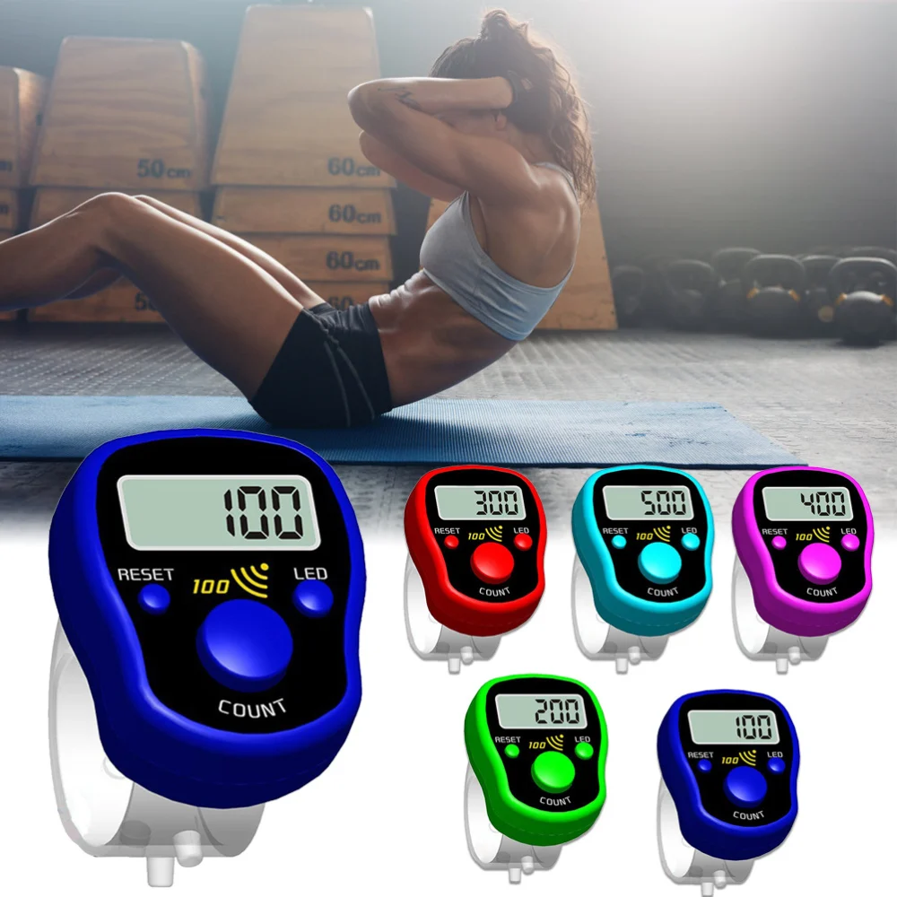 LED Electronic Finger Clicker Tally Counter Golf Lap Counting