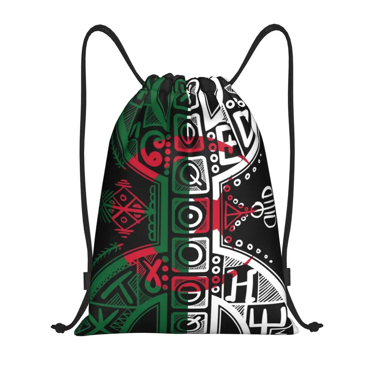 

Algerian Flag With Yaz Amazigh Roots Proud Algerian Berber Drawstring Bags Men Women Lightweight Sports Gym Storage Backpack