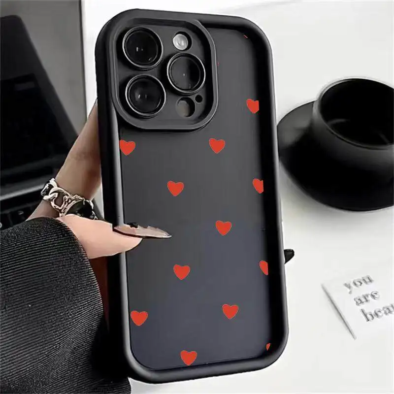 Fashion Love Heart Soft Plating Silicone Cellphone Case