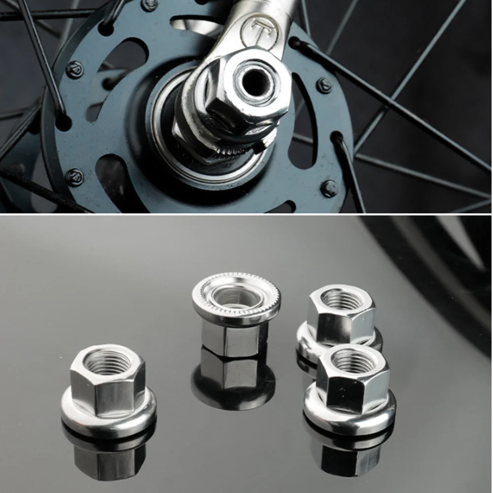 

Fixed Gear Hub Nut Front Rear Drum Axle Bushing M9 M10 Dual Nuts Riveted Anti-skid Texture Firm Hold Cap