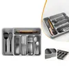 Expandable Cutlery Drawer Organizer Adjustable Kitchen Utensil Tray 6 Compartment Flatware Storage Divider Kitchen Organization 1