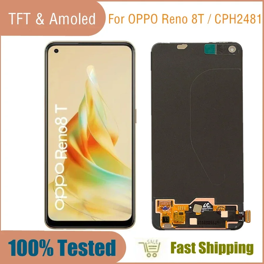 

6.4" AMOLED/TFT For OPPO Reno8 T 4G Reno 8T CPH2481 LCD Display Touch Screen Assembly Replacement Accessory