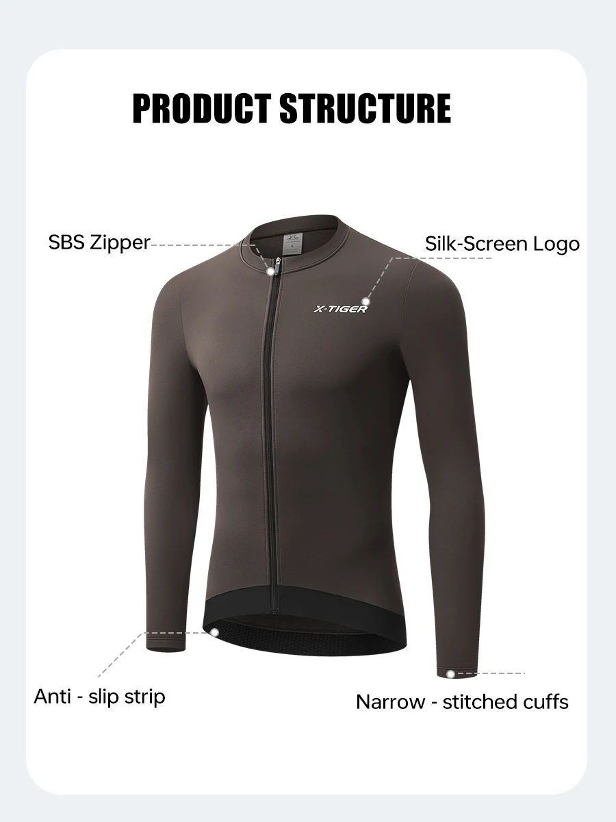 Winter Cycling Jersey - Men's Fleece Bike Jacket With Full Zipper & Pockets