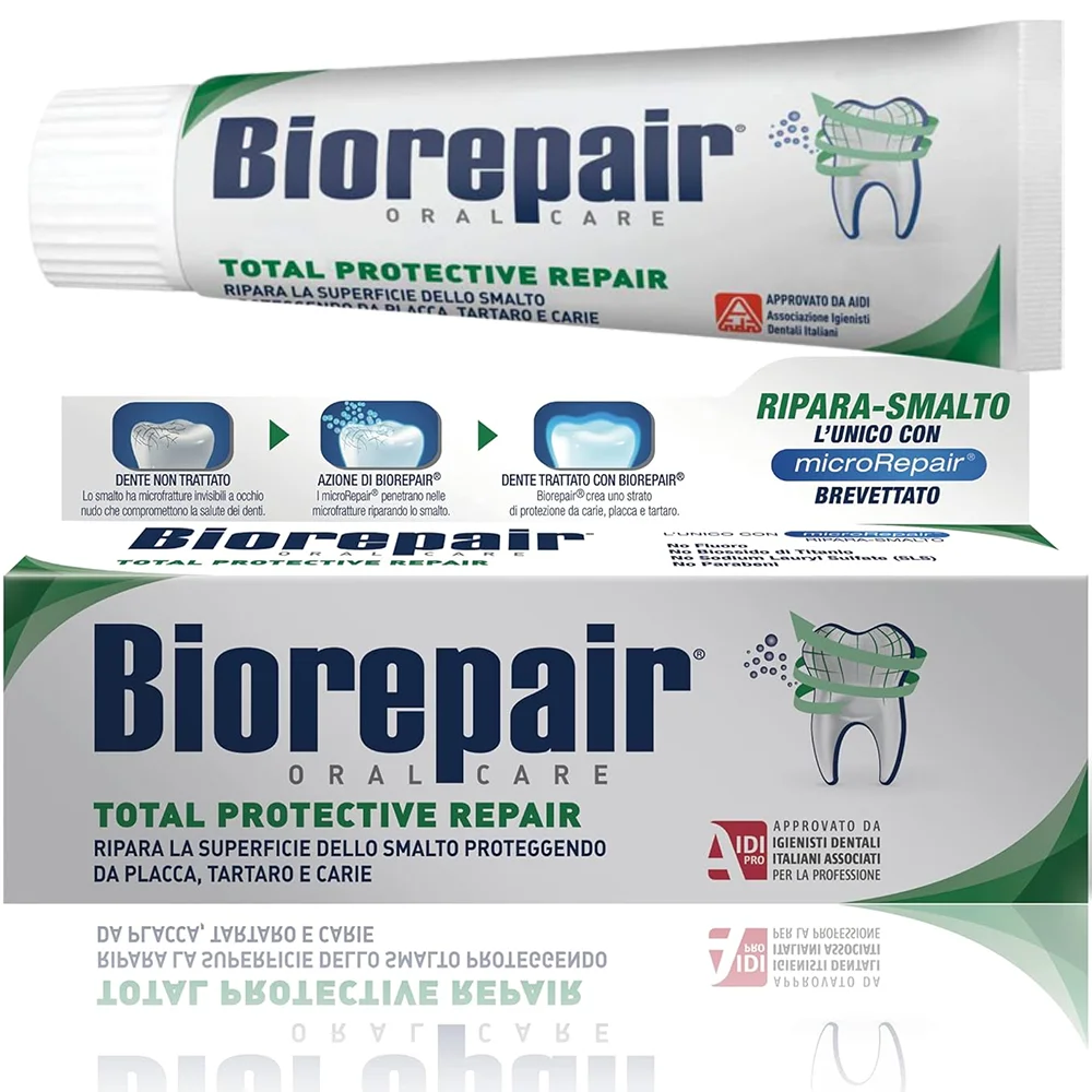 75ml Italy Toothpaste Biorepair Total Protective Repair Toothpaste with microRepair Whitening Remove Smoke Stains