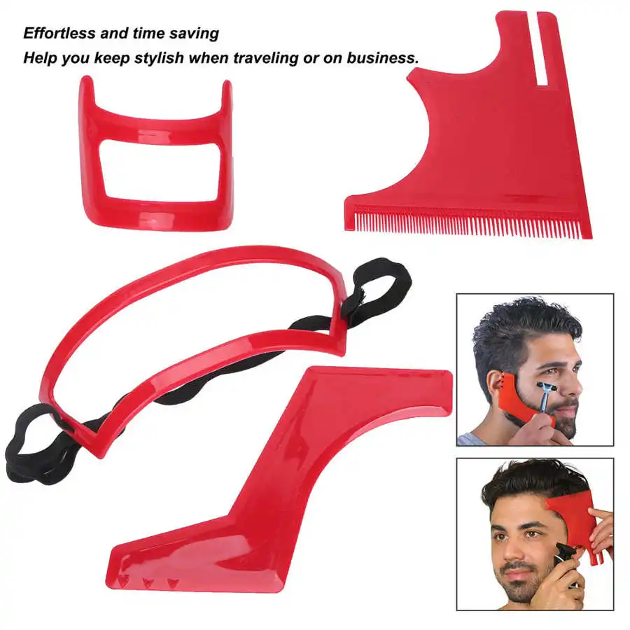 Beard shaping tool kit Shaving comb Hairline grooming Goatee shaping Neckline guide Template set