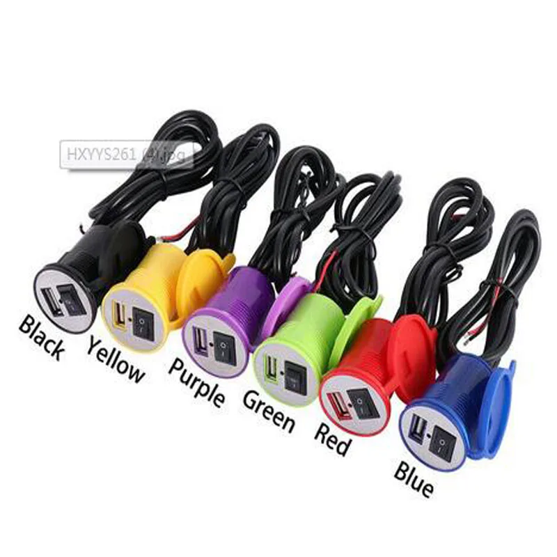 

Motorcycle USB Car Charger DC 12V with Switch Cigarette Lighter Socket Plug Plug waterproof motorcycle mobile phone charger