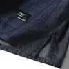 Men Summer Chinese Style Buttons Stand Collar Streetwear Vintage Loose Casual Short Sleeve Denim Shirts Cityboy Blouses Man 6