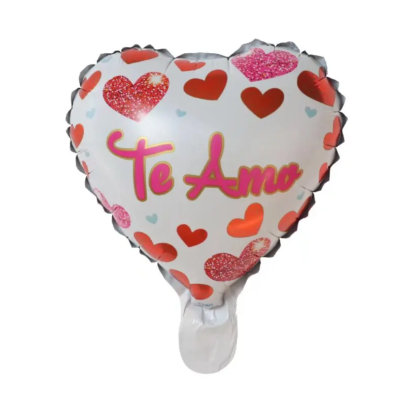 10pcs 10inch 스페인어 TE AMO 호일 풍선 레드 러브 하트 글로브 웨딩 발렌타인 데이 파티 장식 생일 파티 용품