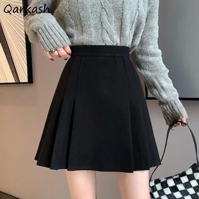 

S-4XL Skirts Women Black Pleated Preppy Style High Waist Elegant Mini All-match Casual Summer New Korean Fashion Ulzzang