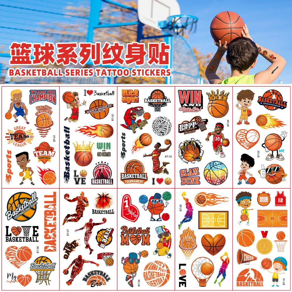 10PCS Temporary Tattoos for Children Football Soccer Fan Fake Tattoo Sticker Temporary Tattoo Sticker Sleeves Waterproof Man Kid 2
