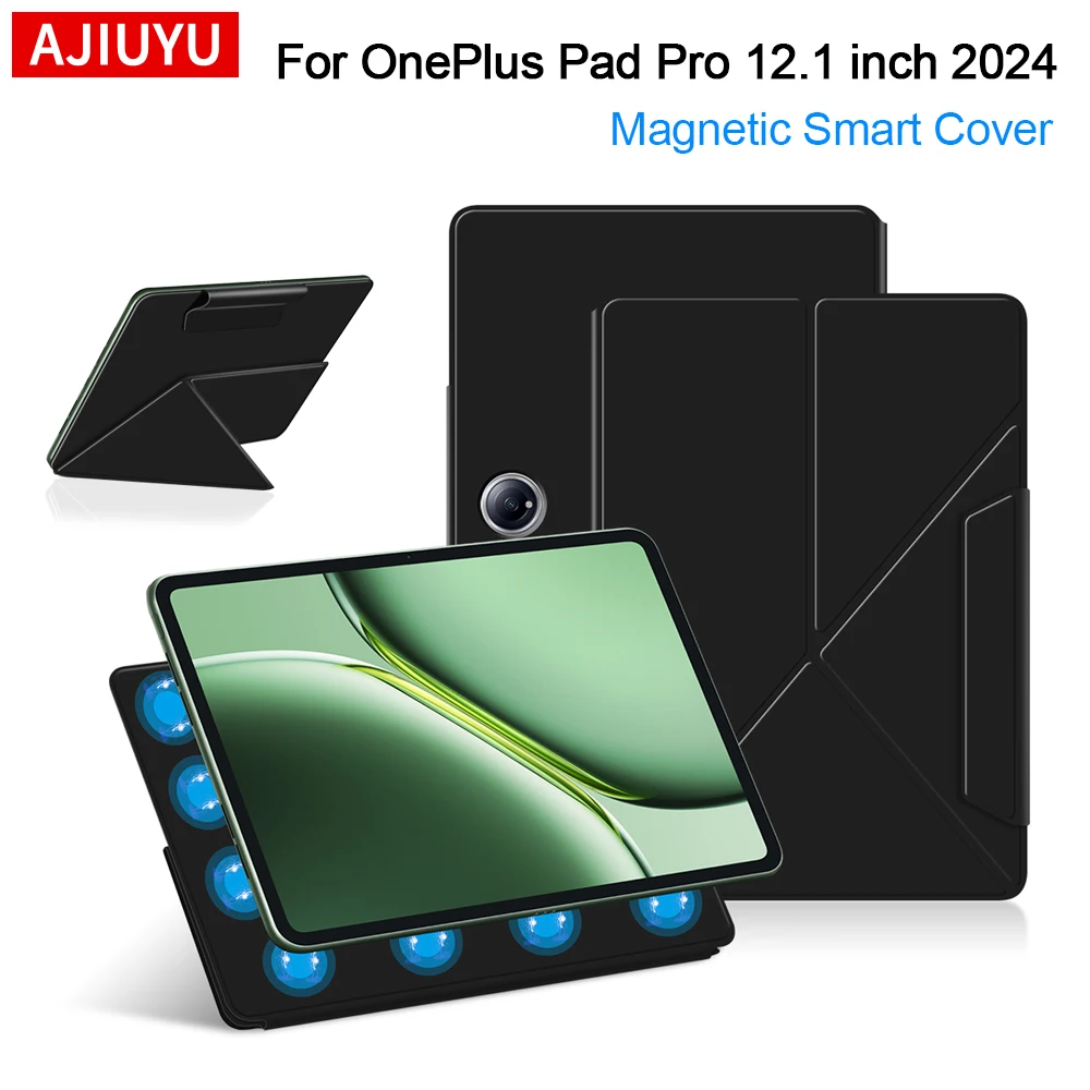AJIUYU Premium PU Leather Stand Flip Cover for 12.1 Inch Tablets - Smart Magnetic Case with Enhanced Protection