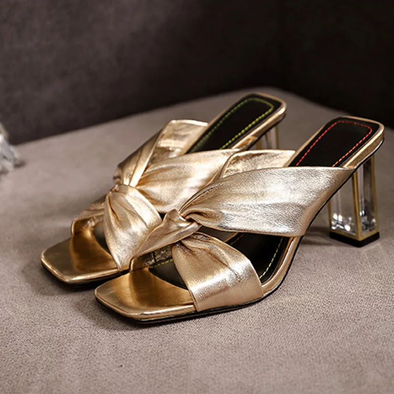 2022 Summer New Fashion Women Slippers High Heel Shoes for Woman Slides Woman High (5cm-8cm) Sexy Slippers plus size Women Shoes