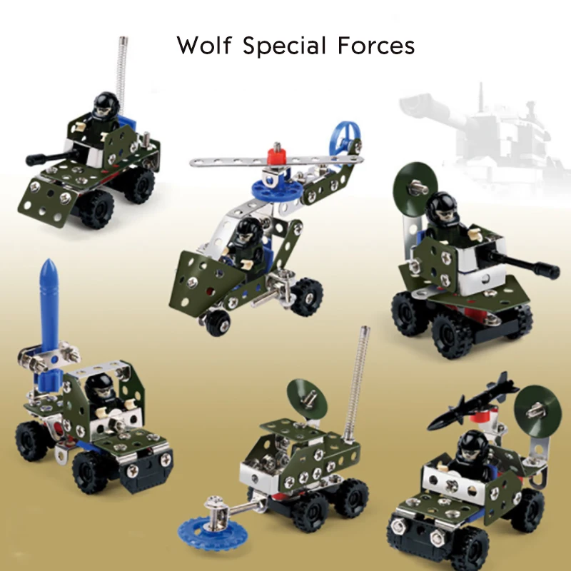 Metal assembly and disassembly model Military alloy aircraft war wolf team nut combination toy for kids boys children