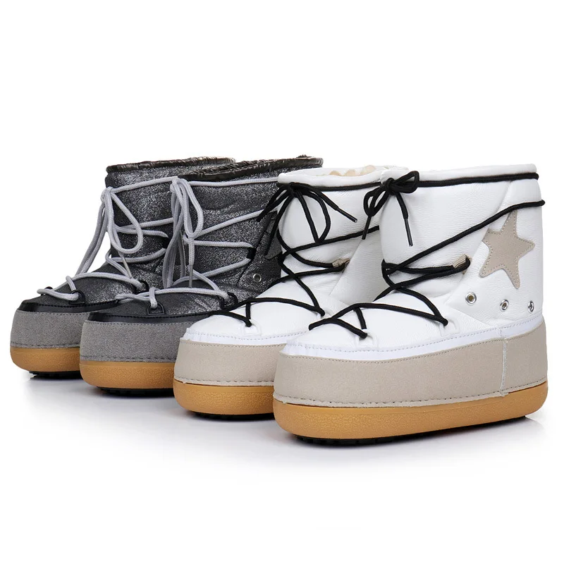 

2022 Snow Boots Women Ski Snowboard Sneakers Boots Cotton Shoes Winter Warmth Female Ski Boots Plus Velvet To Keep Warm