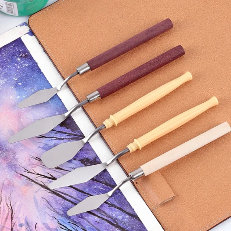 1set Stainless Steel Buttercream Spatula Cake Creamer Pastry Tools Oil Painting Tinting Spatula Kitchen Accessories 4