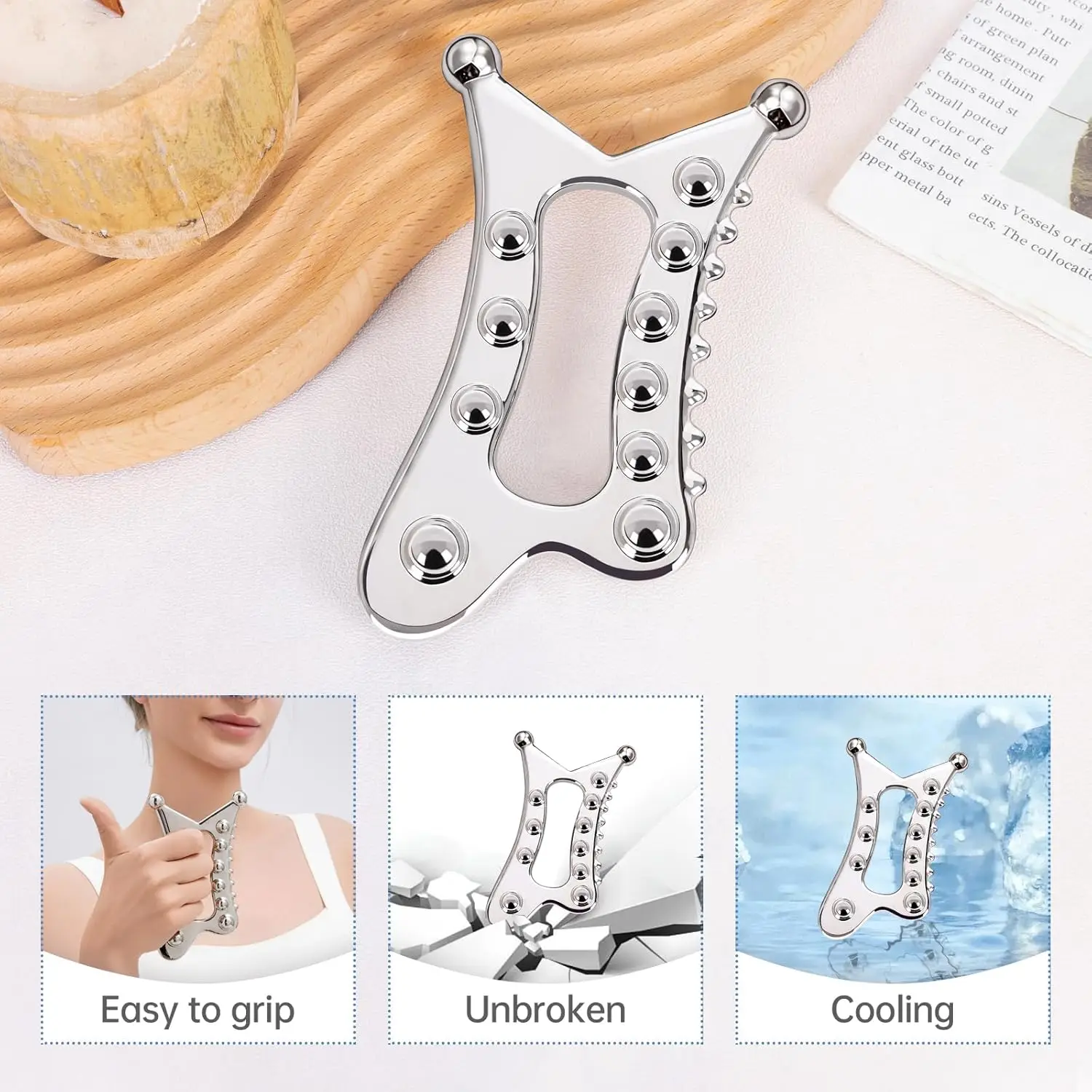 Metal Body Gua Sha Tool Muscle Scraper Tool Lymphatic Drainage Massager Fascia Blaster for Cellulite Trigger Point Massage Tool