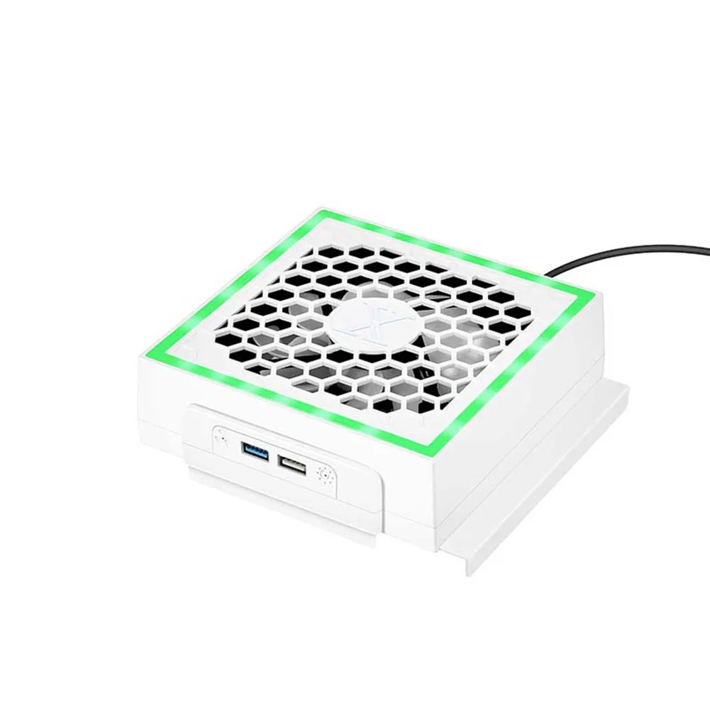 LED Console Fan Cooling 3 Gears Adjustable 5V 2.4A Console Fan 7 Lighting Modes Decoration Gaming Accessories for Xbox Series S