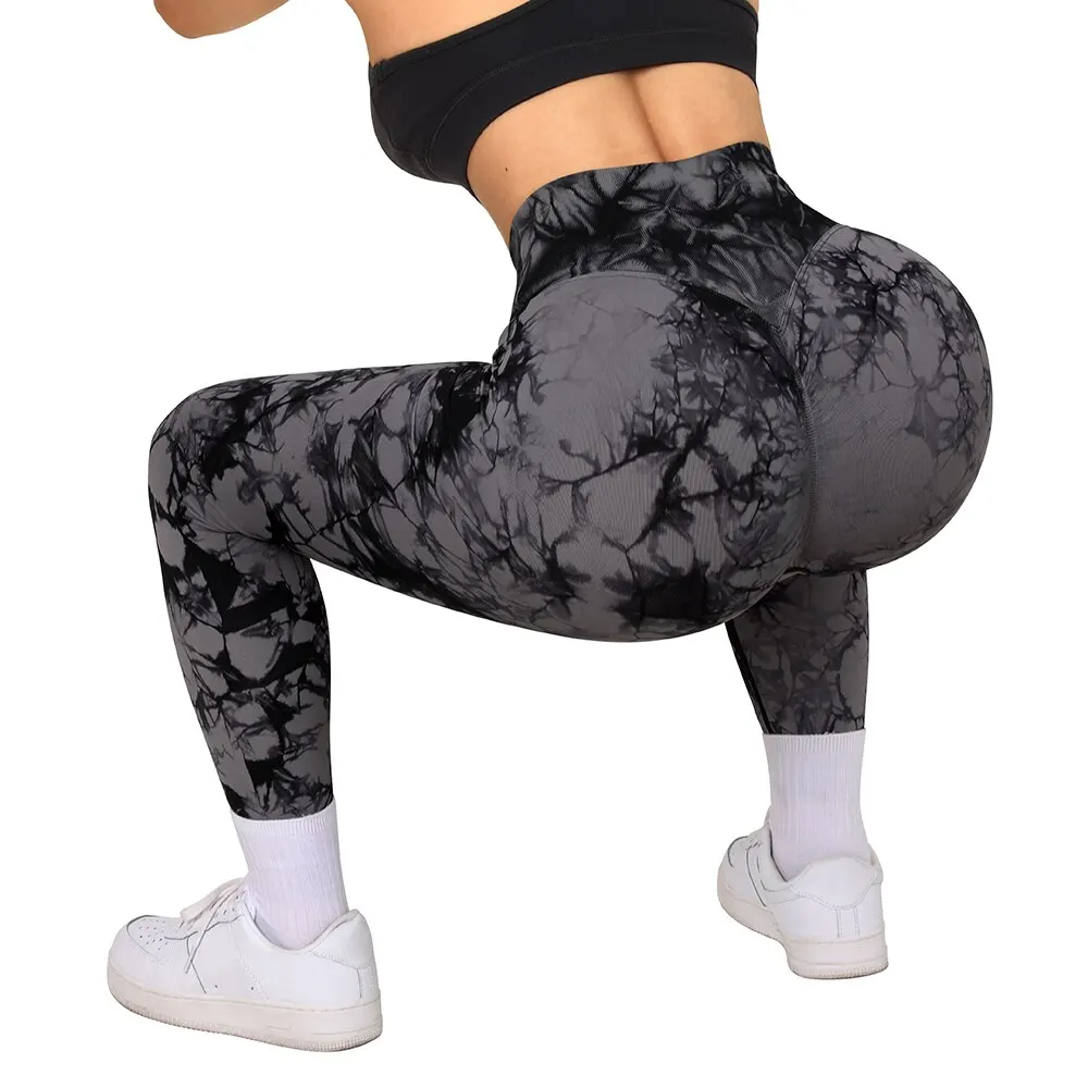 Tie Dye Fitness Legging Woman Push Up Workout Sport Leggings Women Scrunch Butt Female Outfit Gym Seamless Legging Pants sports leggings