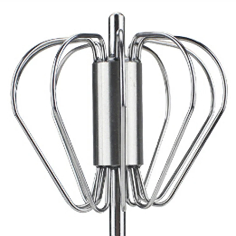 1Pc Metal Egg Beater Metal Hand Mixer Pressure Rotary Semi-Automatic Whisk Foamer Rotate Hand Kitchen Cooking Tools