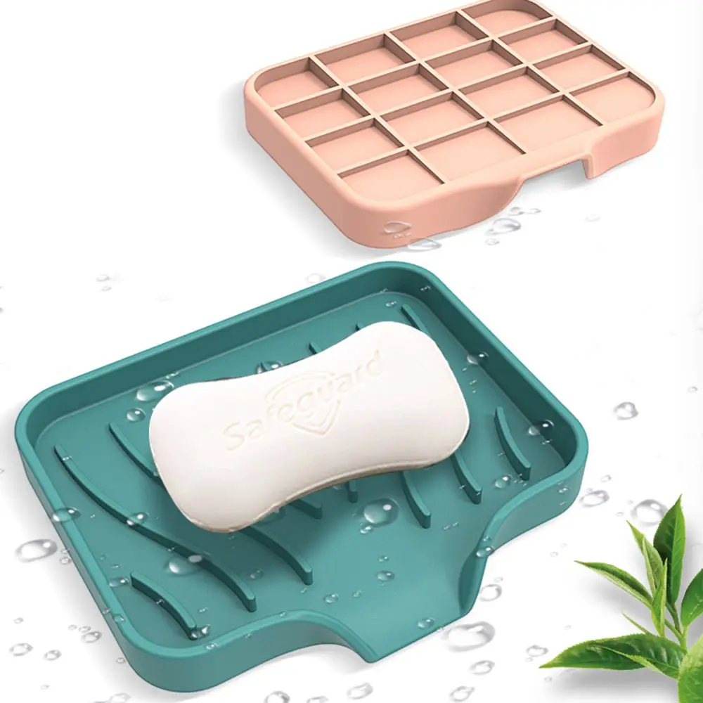 With Built-in Drain Lip Silicone Brush Sponge Bottles Organizer Soap Storage Holder Soap Dish Sink Tray Washstand Shelf