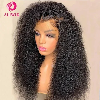 Jerry Curly Lace Front Wig 100% Kinky Curly Human Hair Wigs 13x4 13x6 Brazilian HD Transparent Lace Frontal Wig Female Woman Wig