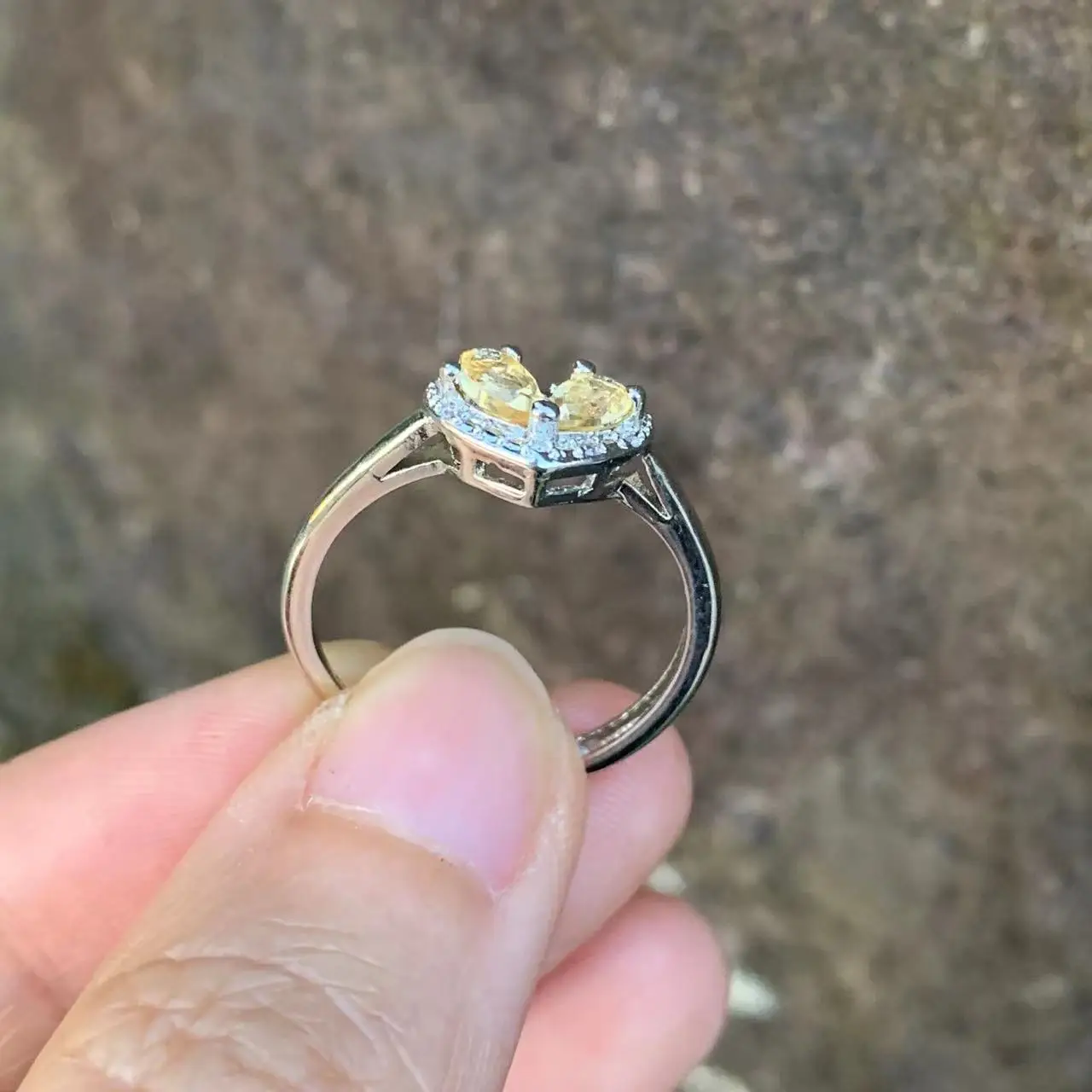 3MM Natural Citrine Ring Adjustable Female Ring Jewelry for Women Gift Wholesale High Quality Vintage Fine