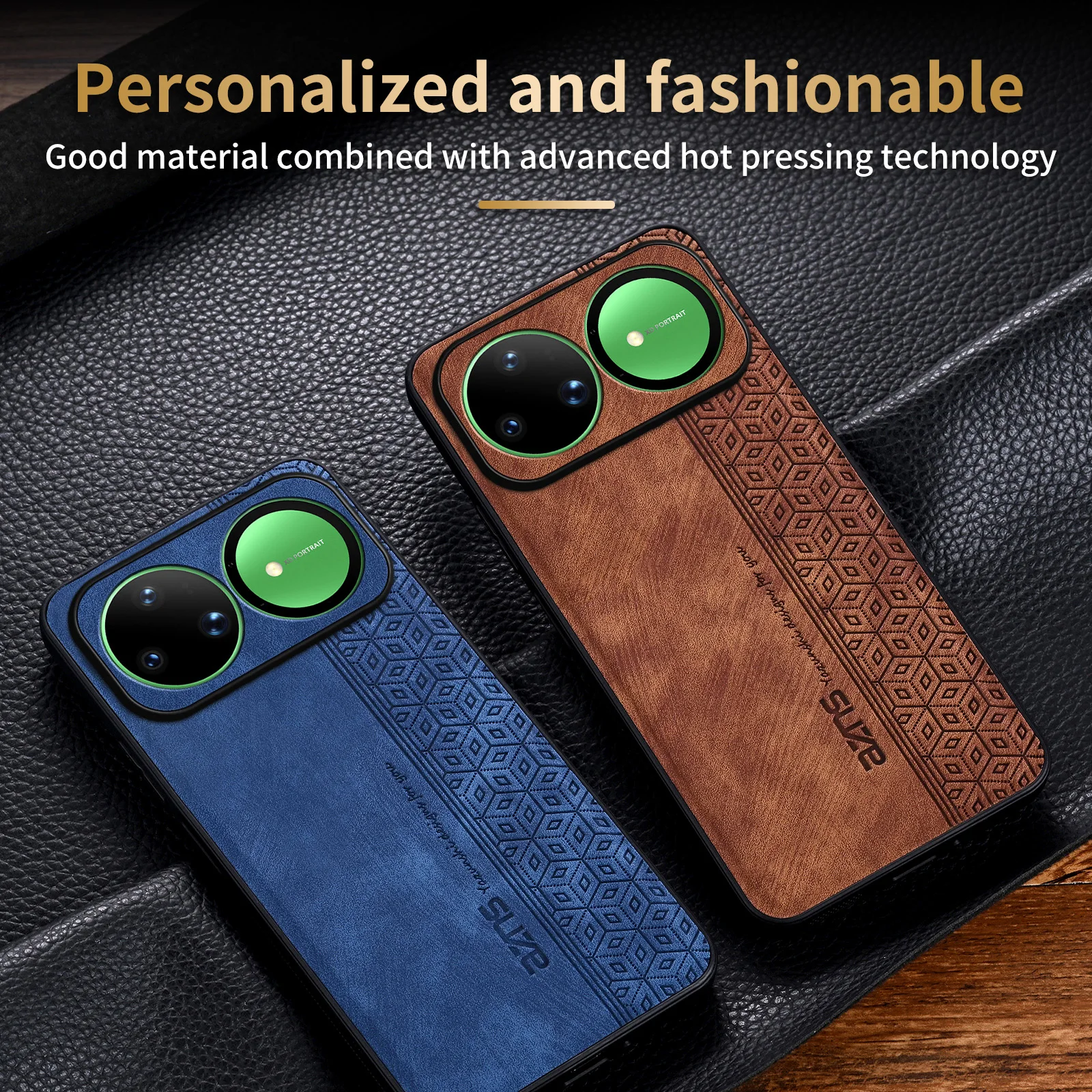 Shockproof Leather Phone Case Bumper with Skin Feel - Premium Back Cover