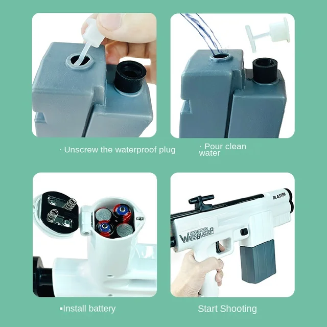 Children Electric Water Gun Capacity Anti-aircraft Cjay Paddle Children Toys For Children To Play Water Wars 4