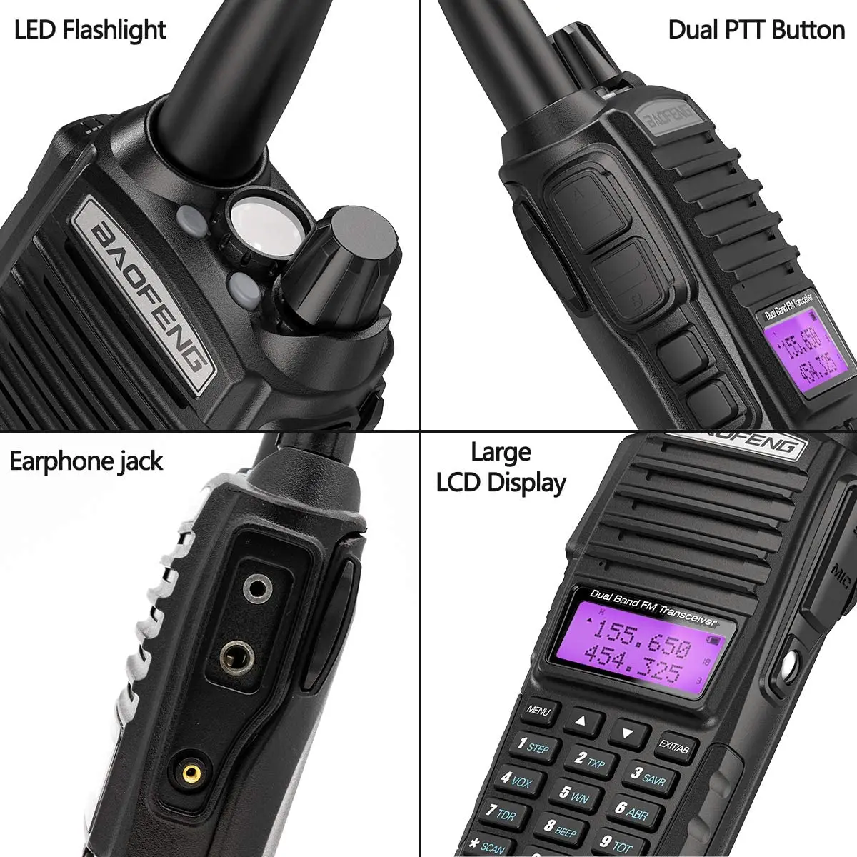 Baofeng UV 82 Walkie Talkie 5W 8W Long Range VHF UHF Dual PTT FM Two Way Radio High Power UV 5R 13 K5 K6 Hunting Ham Radio 6