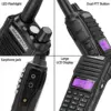 Baofeng UV 82 Walkie Talkie 5W 8W Long Range VHF UHF Dual PTT FM Two Way Radio High Power UV 5R 13 K5 K6 Hunting Ham Radio 6
