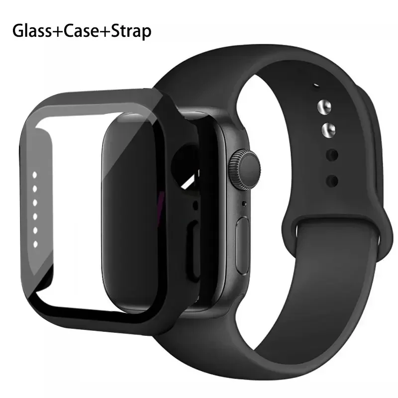 Premium Silicone Sport Band with Glass and Protective Case