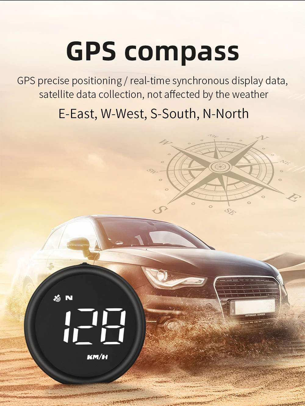 G1 GPS Car HUD On-board Computer Head Up Display Digital Speedometer Gauge Compa