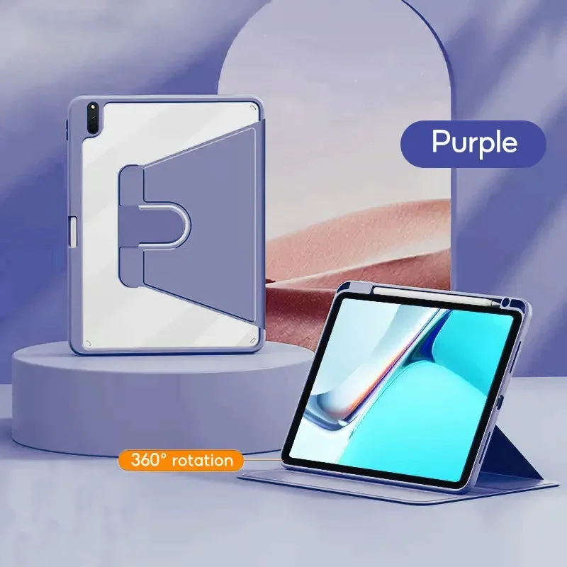 360° Rotating Acrylic Tablet Case for Huawei MatePad 11.5S 11.5 SE 11 Inch 2024 2023 Honor Pad X9 with Pencil Holder