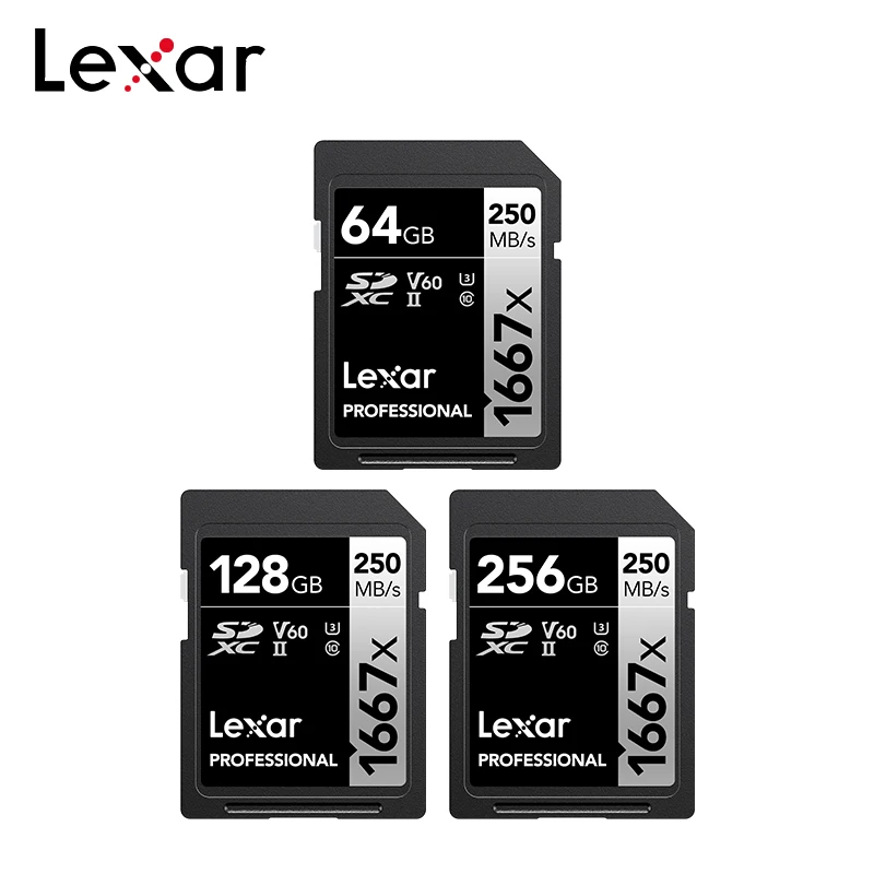 Lexar 256GB ޸ ī 128GB SD ī V60 SDXC UHS-II ī 64GB U3 C10 ÷ ī 3D 4K  ī޶ б Max 250 ްƮ/