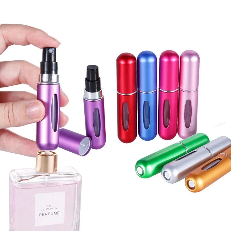 Travel Mini Perfume Refillable Atomizer Container, Portable Perfume Spray Bottle, Travel Perfume Scent Pump Case Fragrance Empty Spray Bottle for