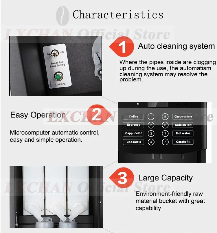 HomeWise Commercial Instant Beverage Machine 7Hot Different Drinks Hot Water Flavor Adjustment Have CE Coffee Maker 220-240V 2