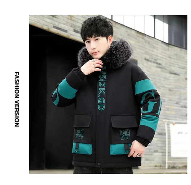 Winter cotton jacket men's thick warm men's cotton jacket loose winter jacket youth down cotton jacket fashionable cotton jacket 26
