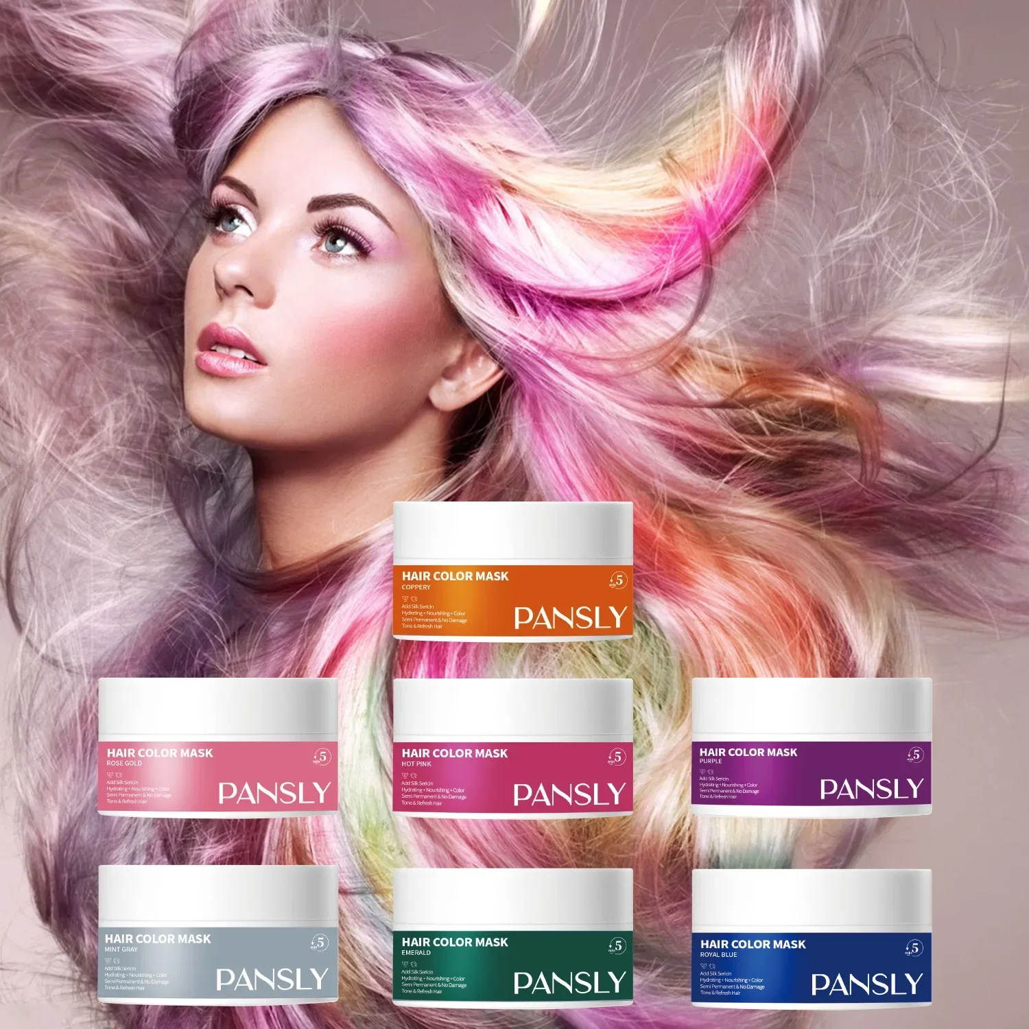 Hair Mask DIY Hair Color Hair Mask Without Damaging 10 Minutes Of Coloring Seven Colors Care And Coloring 2 In 1 Healthy Beauty
